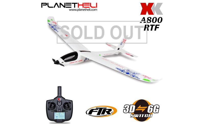 XK A800 5CH Channel 3D 6G Plane RTR Glider Remote Control 780mm Wingspan EPO Foam